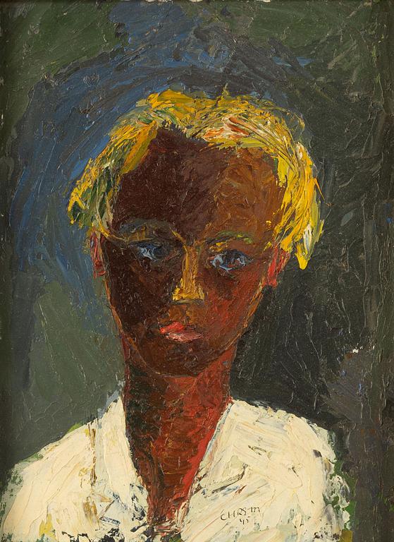 Christer Strömholm, oil on panel, signed and dated -45.