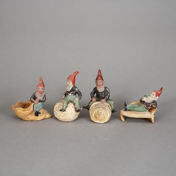 FIGURINER, 4 st. keramik, 1900-talets första hälft.