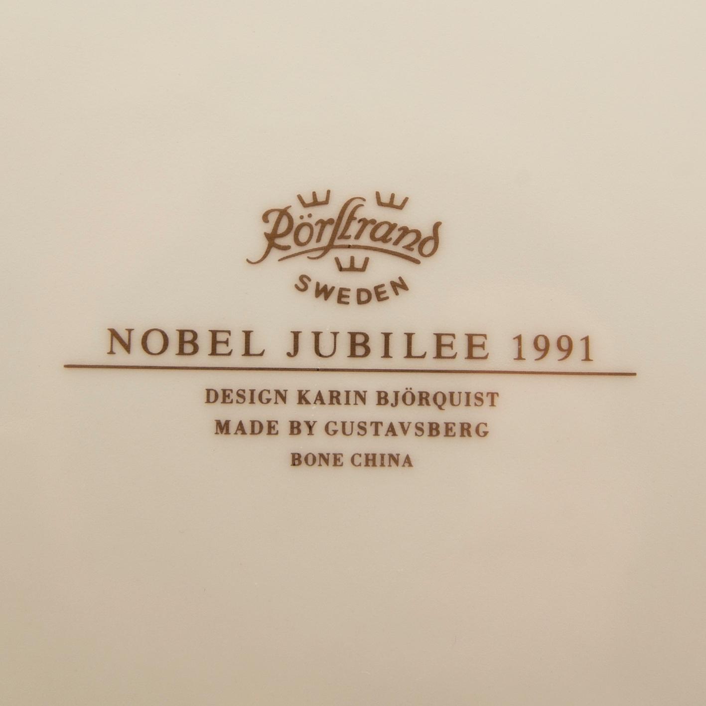 Karin Björquist, service for 48 pieces "The Nobel Service" porcelain, Rörstrand late 20th century.