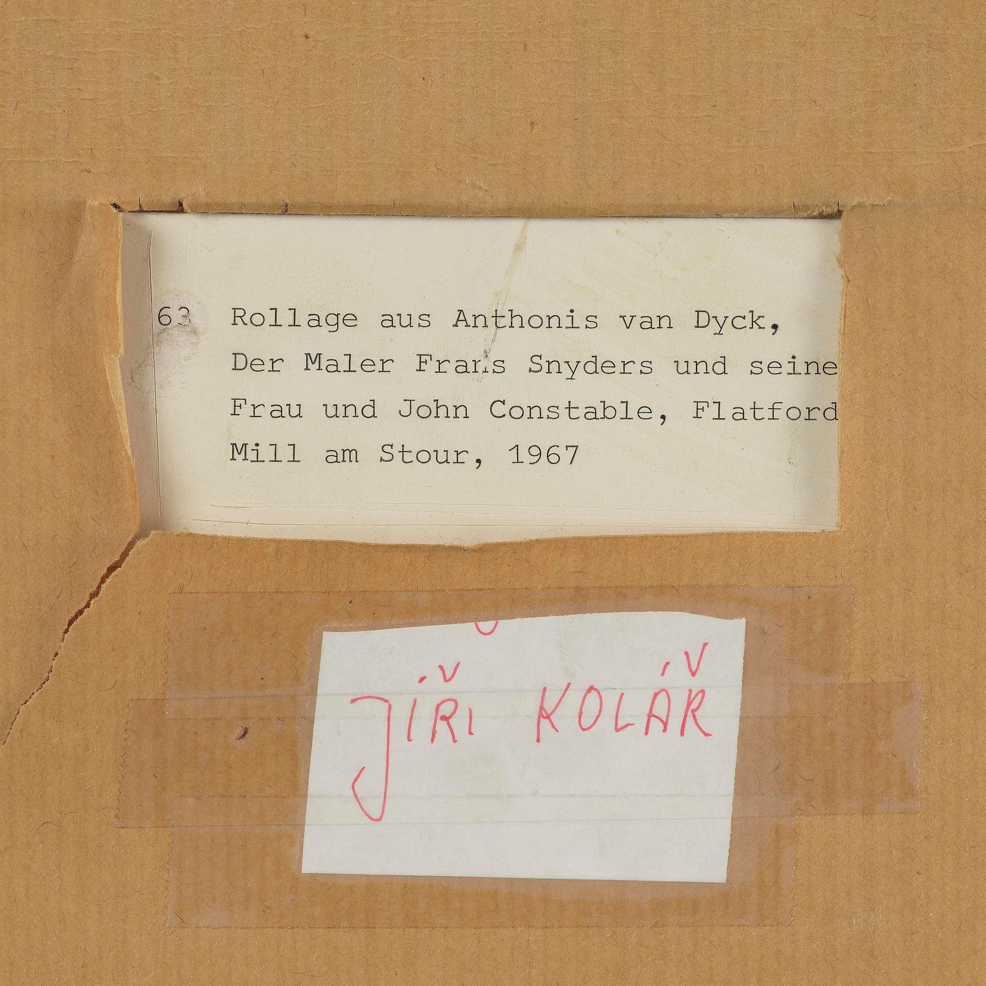 Jiri Kolár, "Rollage aus Anthonis van Dyck, Der Maler Frans Snyders und seine Frau und Jon Constable, Flatford Mill am Stour".
