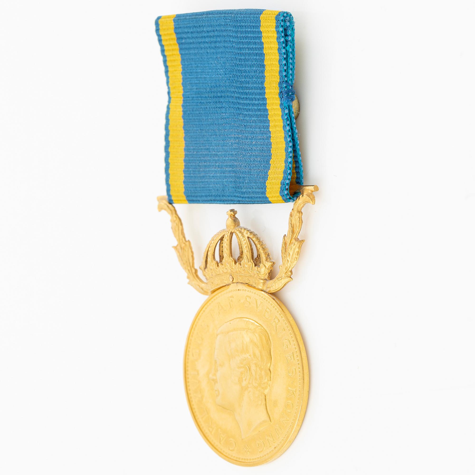 Medalj, Svergie, Carl XVI Gustav, guld, 18 K, 1989.