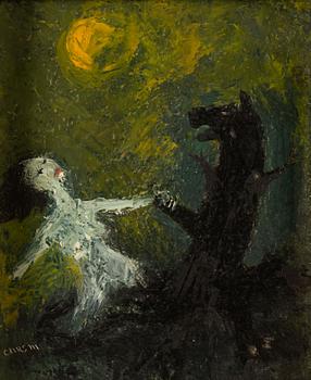 Christer Strömholm, oil on panel, signed.