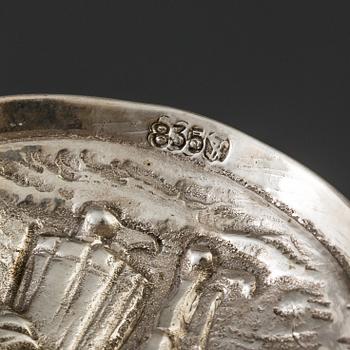 GUSTAF MÖLLENBORG, såssked, Stockholm, 1835 och PARTI SILVERBESTICK, 42 delar, bl.a. Rosenholm. Vikt 1183 g.