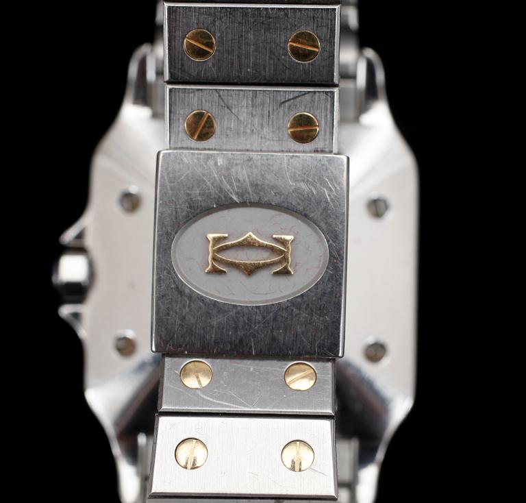 ARMBANDSUR, herr, Cartier, Santos, automatisk, stål och guld.