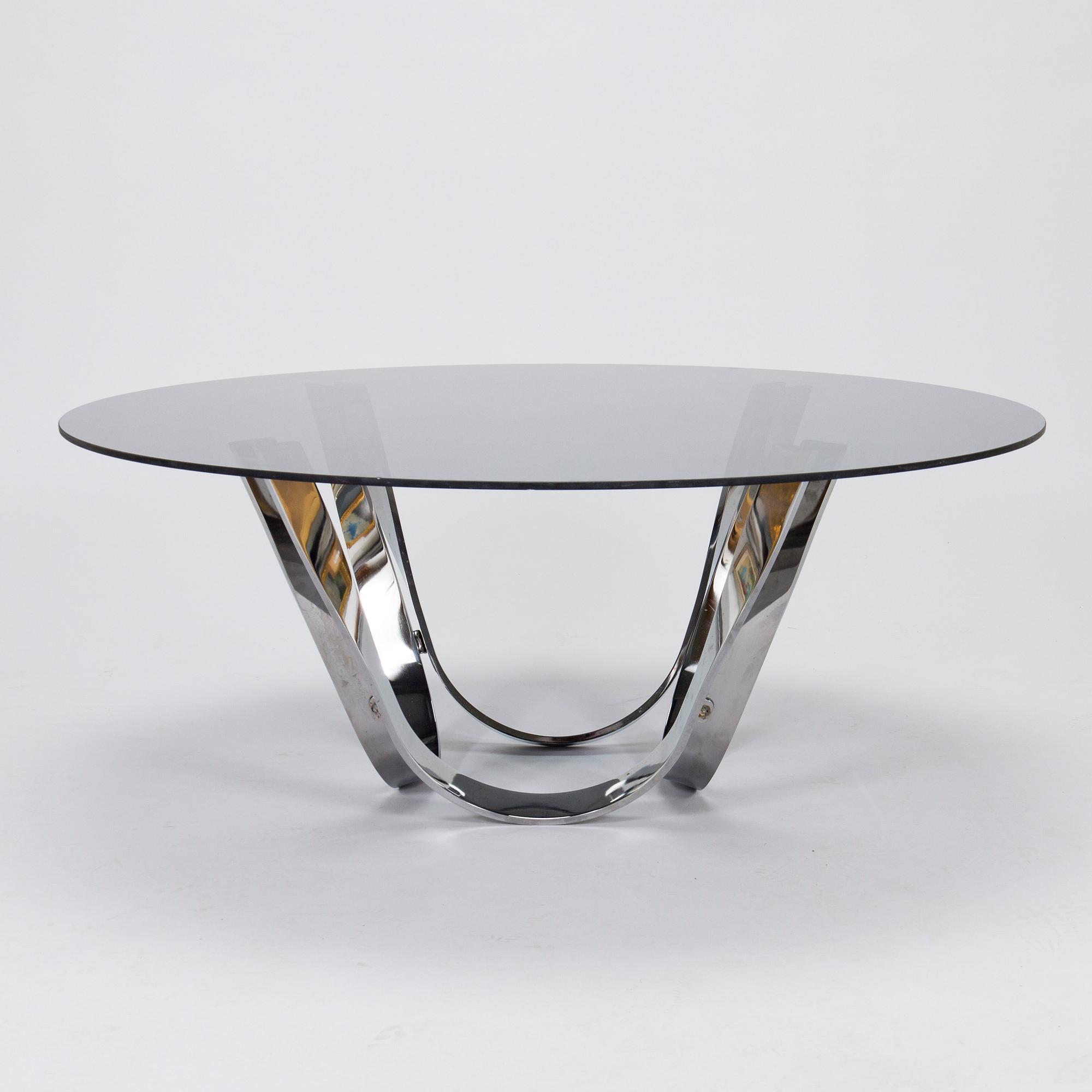 Roger Sprunger, a 1970s glass top coffee table by Roger Sprunger for Dunbar USA.