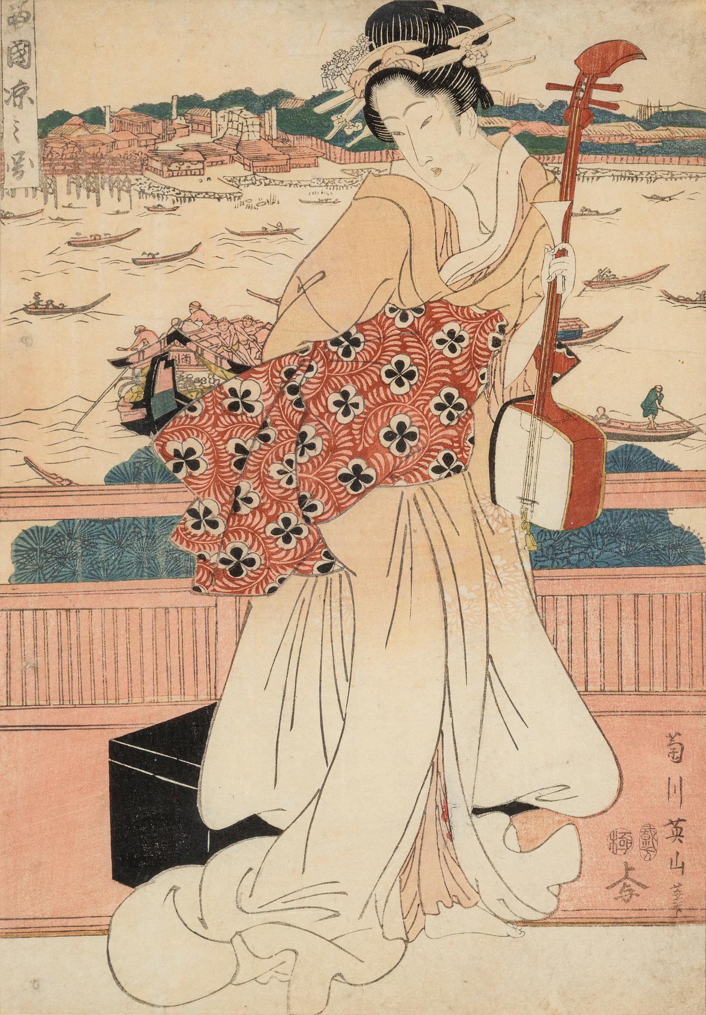Kikugawa Eizan, färgträsnitt, Japan, 1800-talets första hälft.