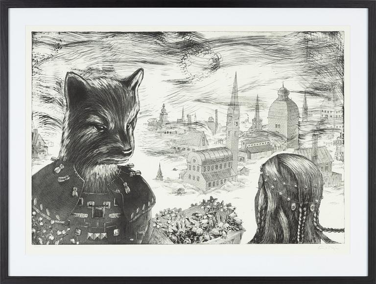 Ernst Billgren, etching, 2015, signed and numbured 218/225.
