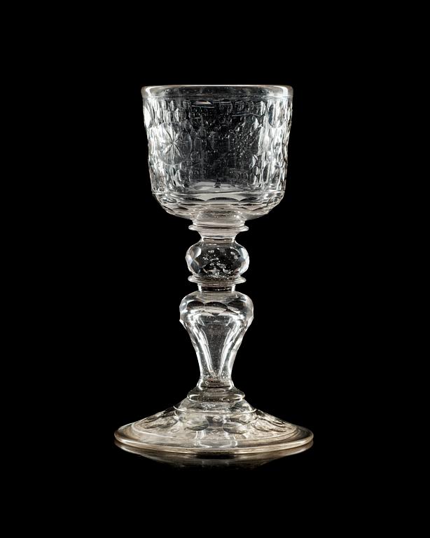 PRAKTPOKAL, glas. Tyskland, Barock, 1600-talets slut.