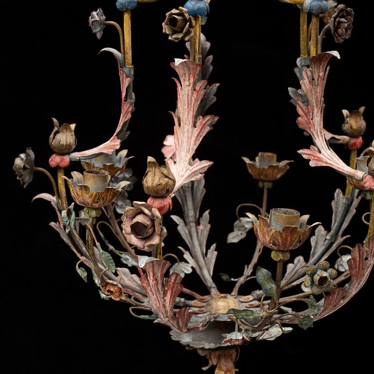 A 20th century rococo style chandelier.