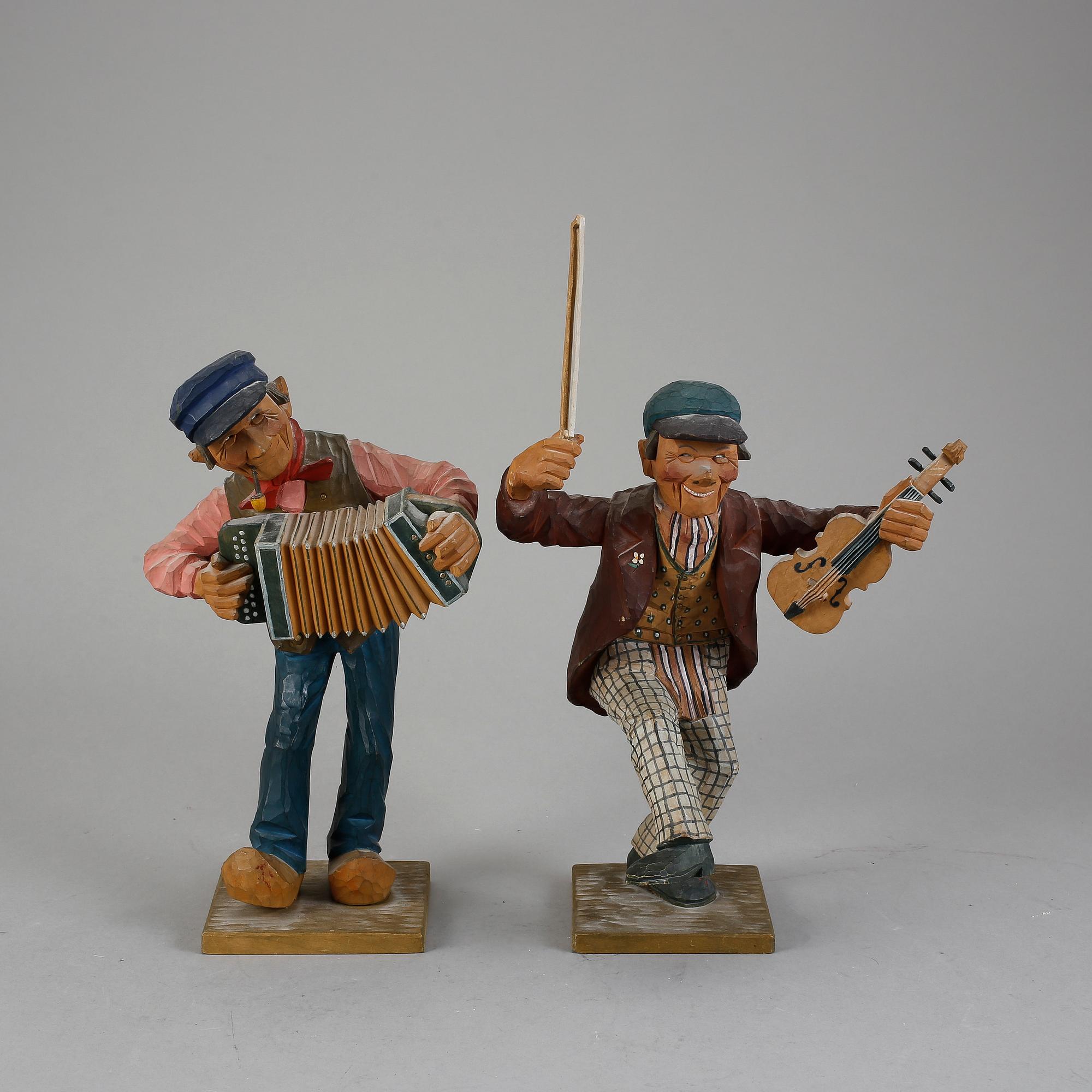 HERMAN ROSELL, 2 st, träskulpturer, 1930-tal.
