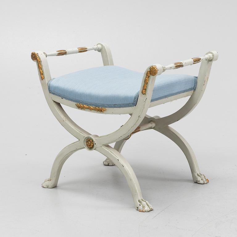A late Gustavian stool, end of the 18th Century.