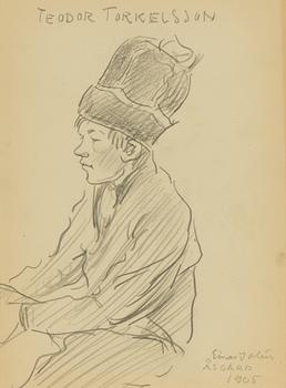 Einar Jolin, "Teodor Torkelsson" Portrait of a Lady verso.
