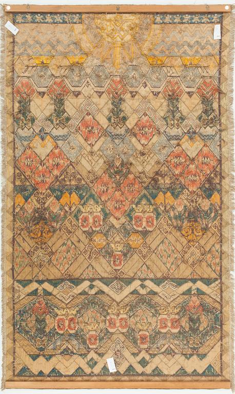 Anna Ankarcrona, VÄVD TAPET. Gobelängteknik. 251 x 148,5 cm. Signerad och daterad LICIUM 19. krönt AA -12 BC. KW. FE.