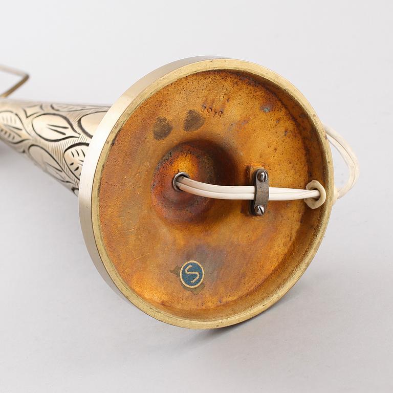 BORDSLAMPA, mässing, EB, 1900-talets mitt.