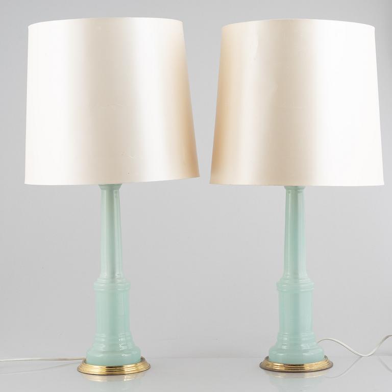 Bordslampor, ett par, troligtvis Italien, 1950/60-tal.