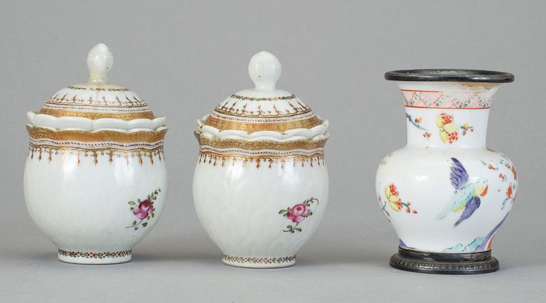 PARTI KINA, 5 delar, porslin och keramik, 17-1900-tal.