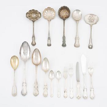 A silver cutlery, including model 'Olga', and other models, some CG Hallberg 1957 (94 pieces).