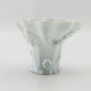 Wine tasting bowl porcelain, blanc-de-chine, China, 19th century.