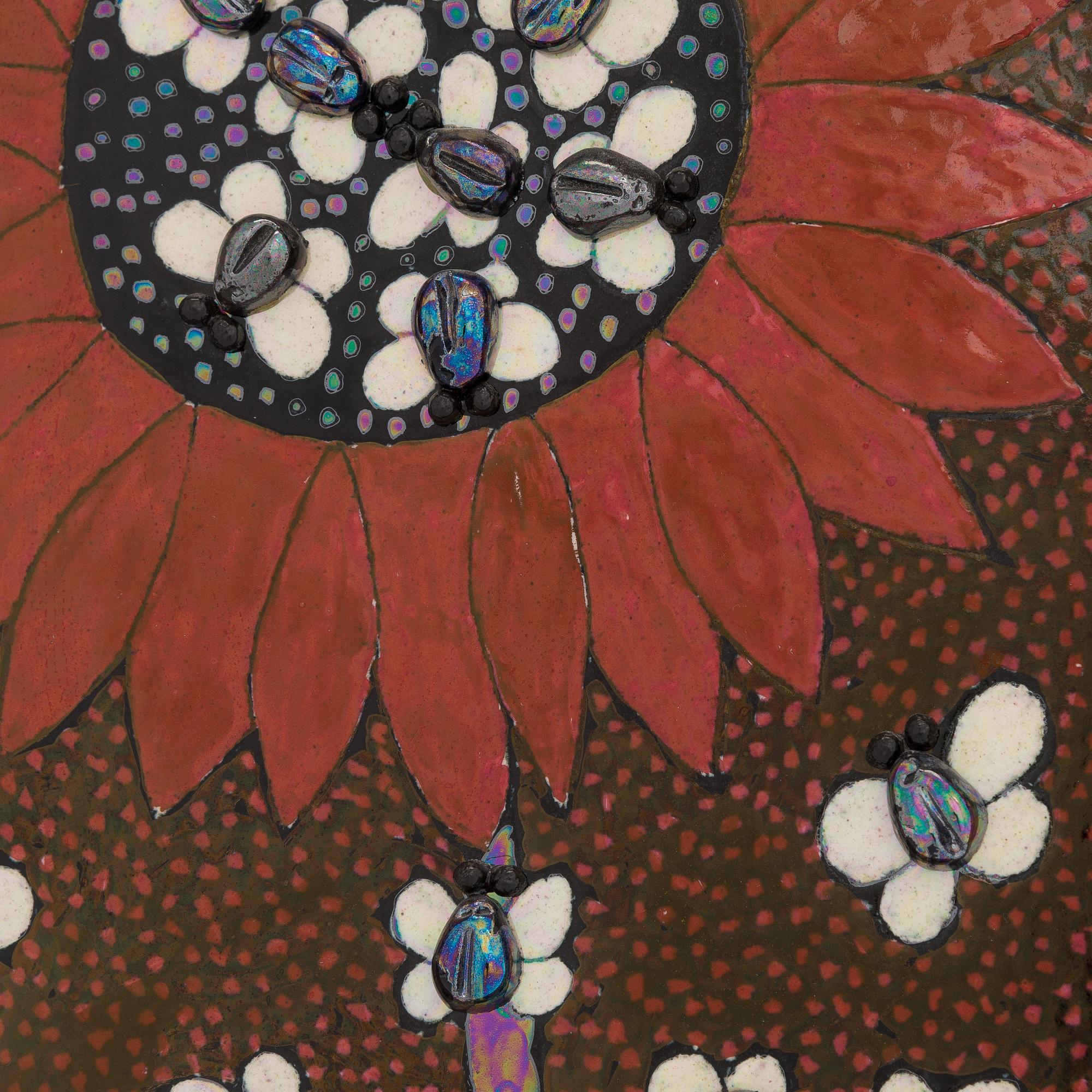 Birger Kaipiainen, dekorationsfat, stengods, signerat Kaipiainen Arabia Finland.