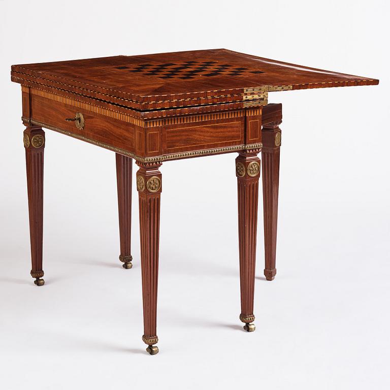 A Louis XVI north European games table, late 18th century.