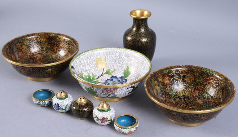 PARTI CLOISONNÉ, 9 delar, 1900-tal.