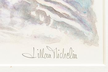 Lillan Michelin, Färglitografi, signerad, numrerad 109/290.