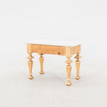 A gilded Empire style mirror and table early 1900s.