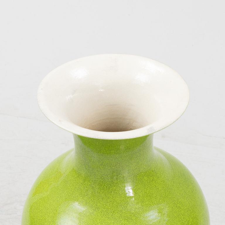 An applegreen Chinese floor urn, modern manufactory.