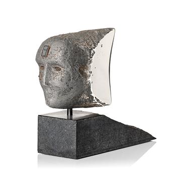 18A. Bertil Vallien, skulptur, "Janus", Kosta Boda, unik.