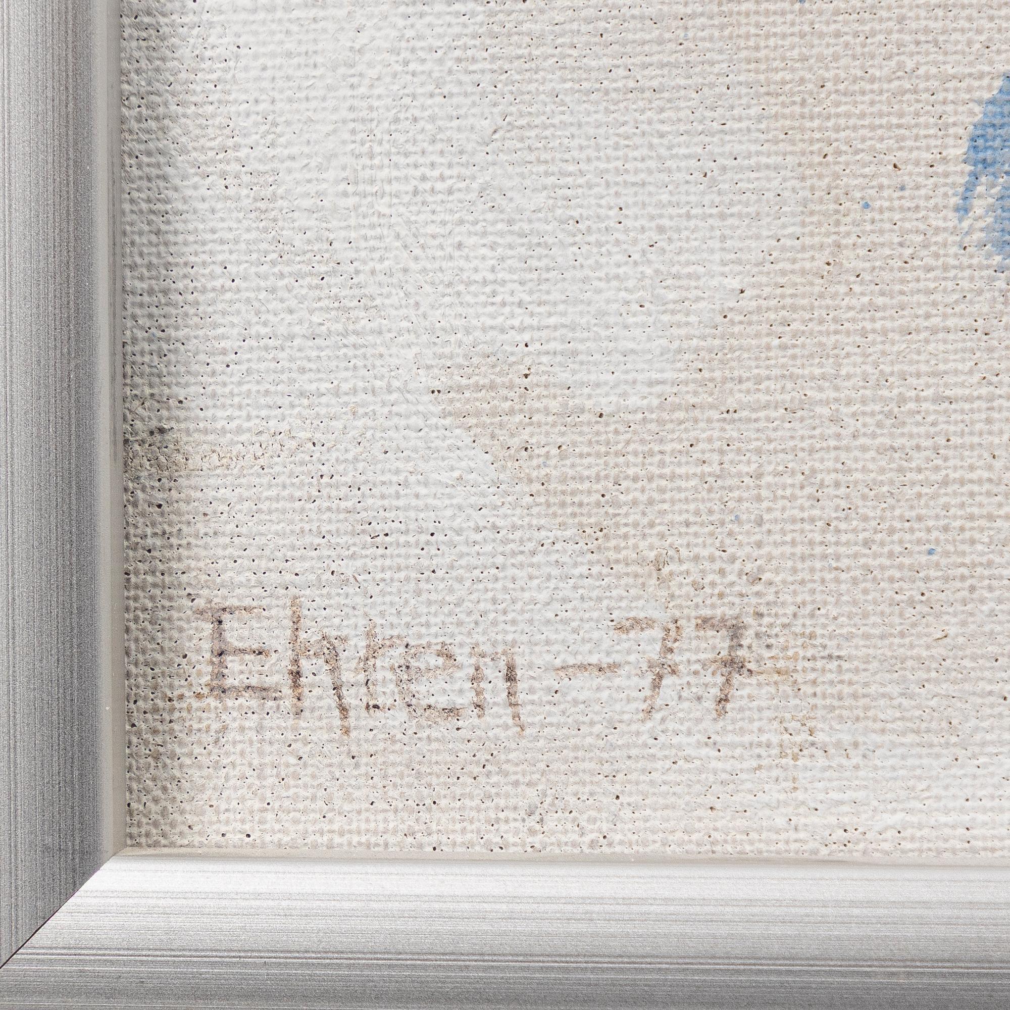 Svenolov Ehrén, Winter scene with a timber shed.