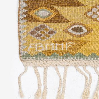 Barbro Nilsson, a carpet, 'Tånga gul', tapestry weave, x  cm, signed AB MMF BN.