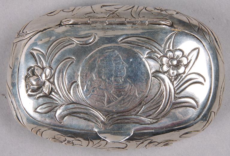 DOSA, silver, otydl stämplar, Sverige, 1768.