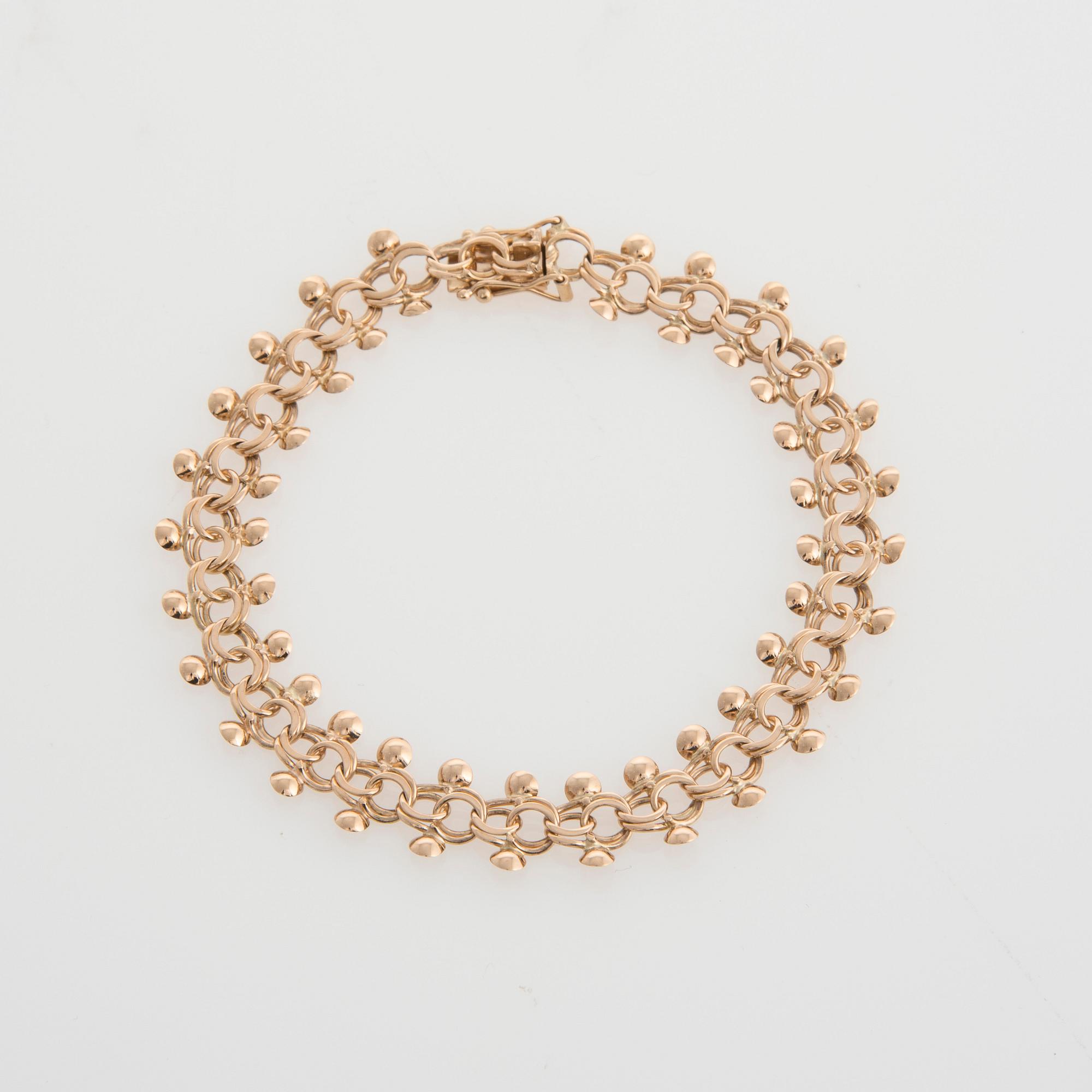 ARMBAND, 14K guld. Finska kontrollstämplar 1966. Vikt ca 11,2 g.