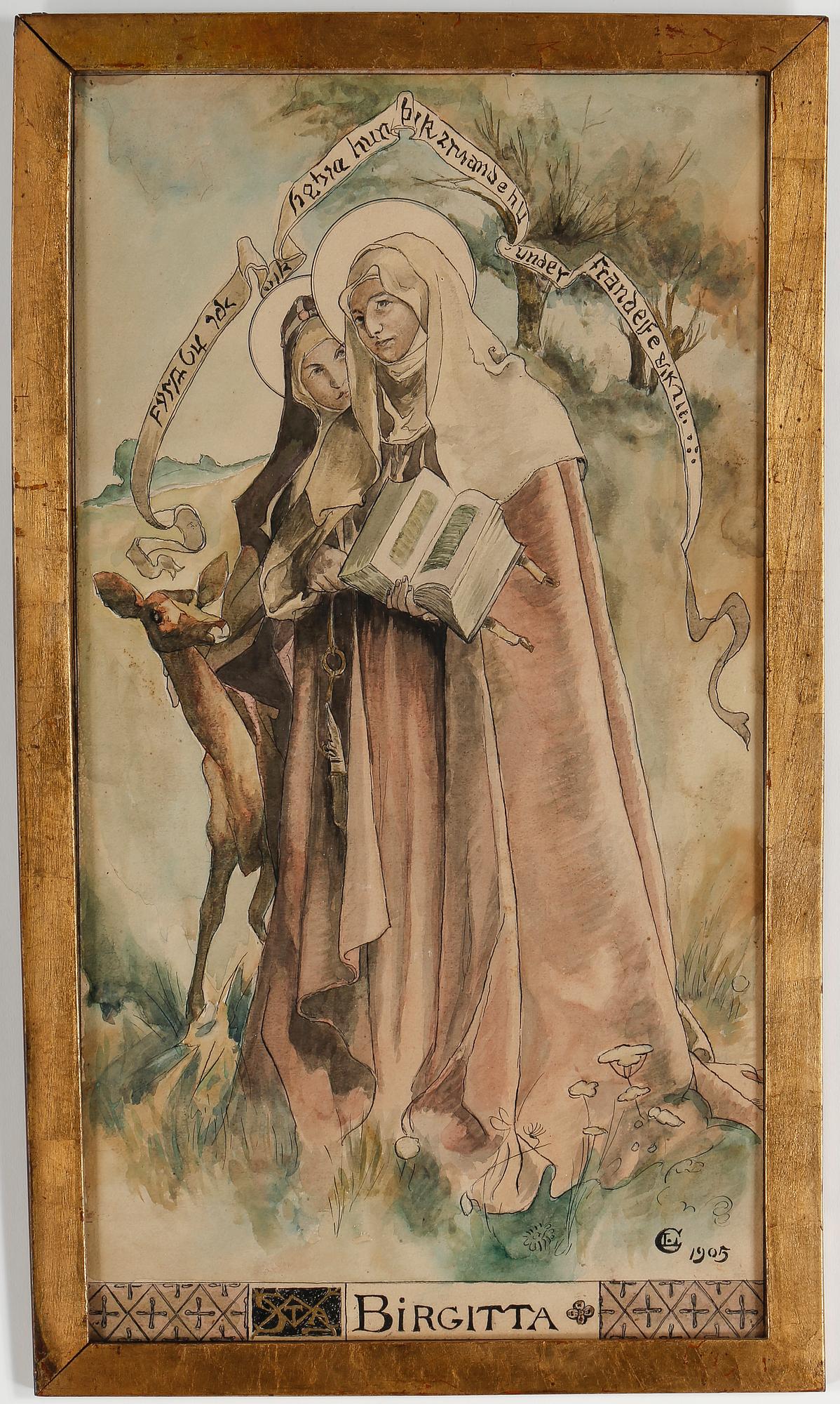 OKÄND KONSTNÄR, akvarell. Monogramsignerad och daterad 1905.