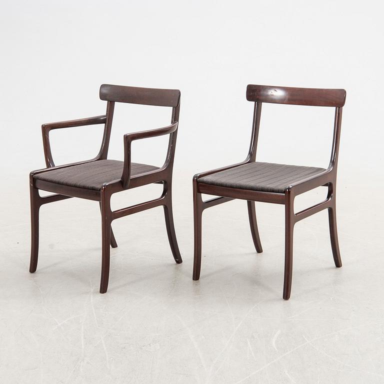 Ole Wanscher, chairs, 8 pcs, "Rungstedlund", Poul Jeppesen, Denmark, second half of the 20th century.
