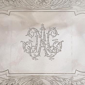 A French silver tray, maker's mark of Charles Mérite, before year 1892.