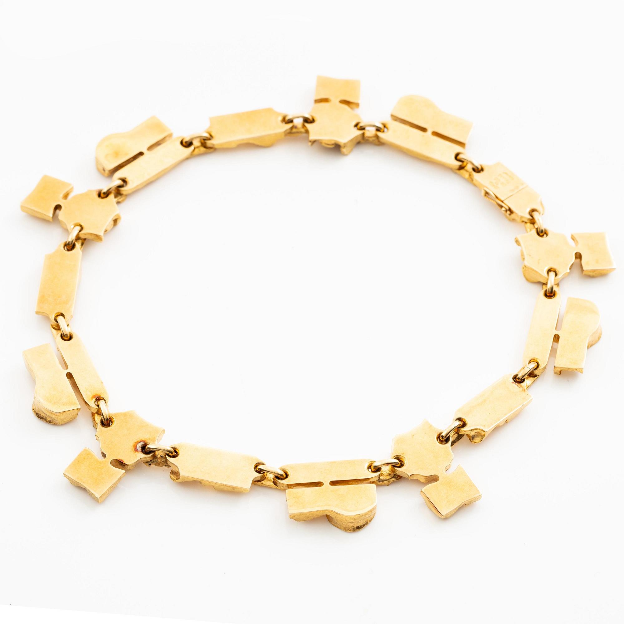 Björn Weckström collier "Tenochtitlan" 18K guld, Lapponia 1970.