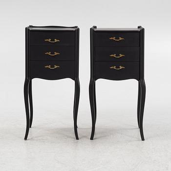 A pair of Rococo style bedside tables, second half of the 20th Century.