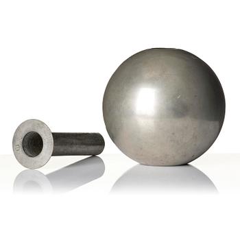 Wiwen Nilsson, a rare spherical modernist pewter vase, Ystad-Metall, Sweden, 1932.