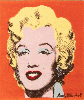 Andy Warhol efter, matta "Marilyn" maskintuftad ca 88x80 cm.