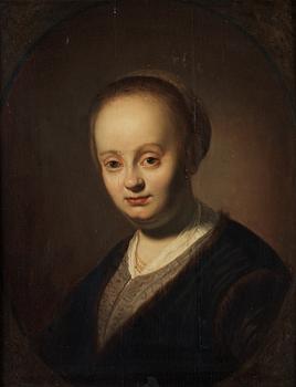 Rembrandt Harmensz van Rijn Follower of, Lady with a fur collar.