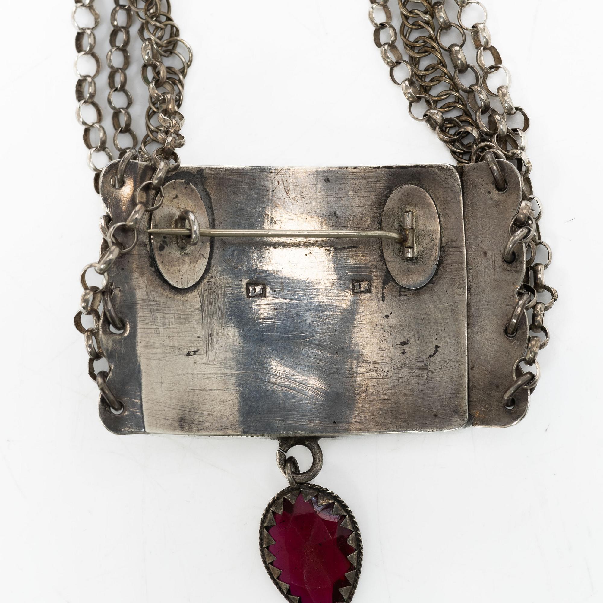 A Swedish silver neck clasp, mark probably of Johan Fagerberg, Karlskrona circa 1820.