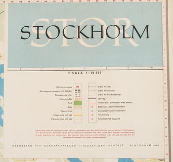 KARTA. "Storstockholm", Stockholm 1961.