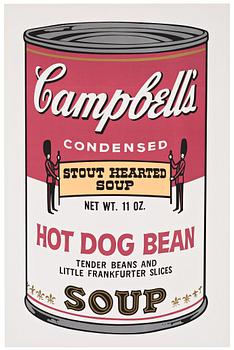 373. Andy Warhol, "Hot Dog Bean" from "Campbell's Soup II".