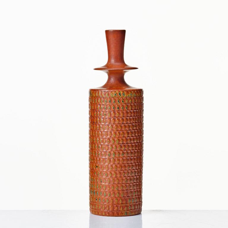 Stig Lindberg, two stoneware vases, Gustavsberg studio, Sweden 1963 and 1965.