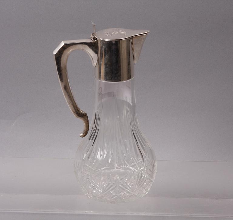 KANNA, silver och glas, stämplad ABE, möjligen Karlstad, 1920.