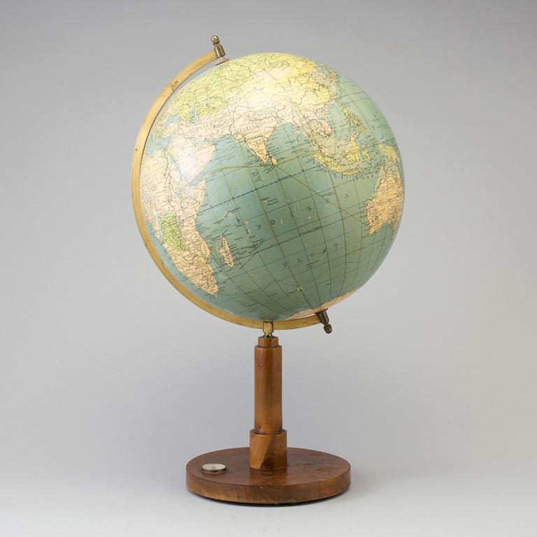 JORDGLOB, Columbus, Dr Krauses Handels- och Samfärdsglob, Edwin Hammar, Stockholm, 1900-talets första hälft.