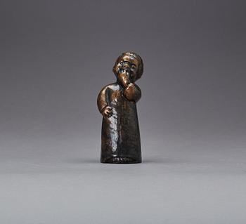 SKULPTUR, monogramsignerad, patinerad brons.