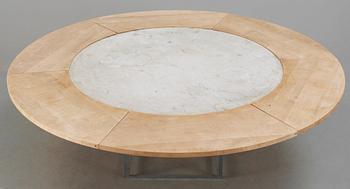 A Poul Kjaerholm marble top 'PK-54' dining table, Fritz Hansen, Denmark 1986.