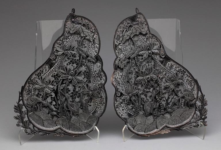 RELIEFER, ett par, sten, Kina tidigt 1900-tal.